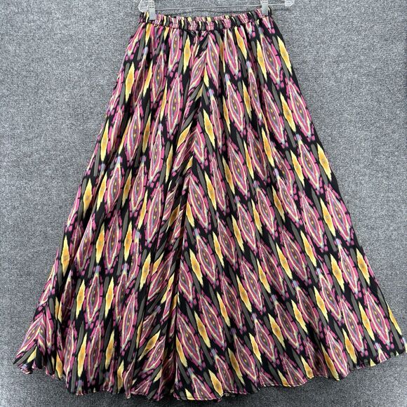 Mix Nouveau Skirt Size M Maxi Colorful Pull On Flowy Long Artsy Hippie Gypsy - Picture 4 of 7